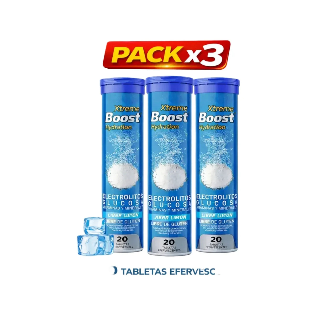 Presentación de Xtreme Boost Hidratación Efervescente 20 Tabletas En Tubo