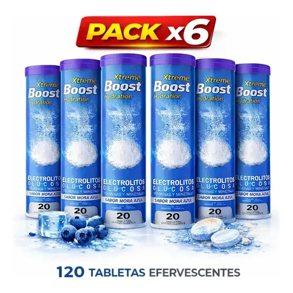 Presentación de Xtreme Boost Pack 6 Bebidas Isotónicas Hidratación Deportiva