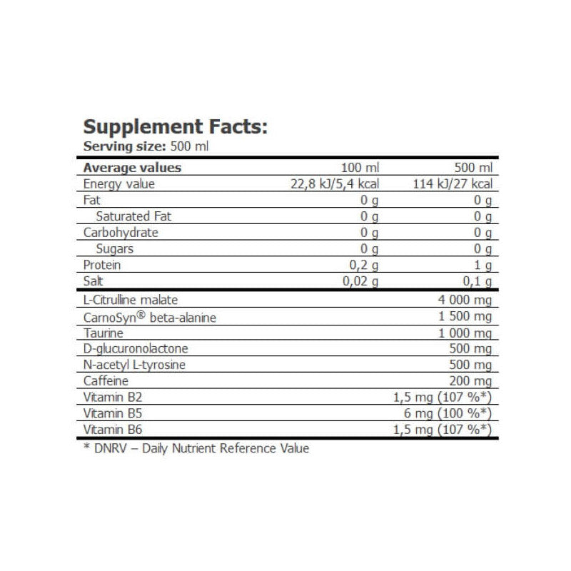 Información nutricional Amix CellUp Cherry-Berry 500 ml