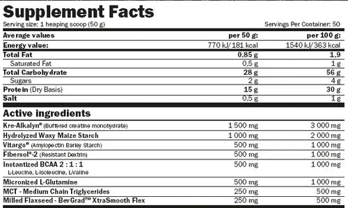 Vista complementaria de Ganador de Masa Muscular Optimass Beef 5.5 kg Amix MuscleCore Proteína y Carbohidratos para